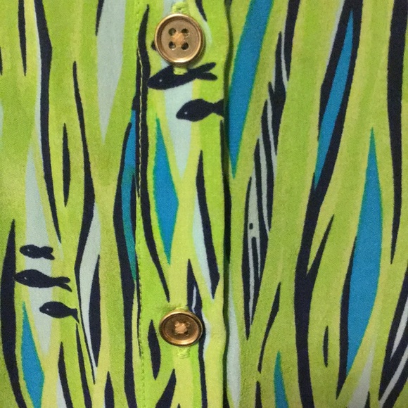 Lilly pulitzer size 0 green silk top - Picture 4 of 4